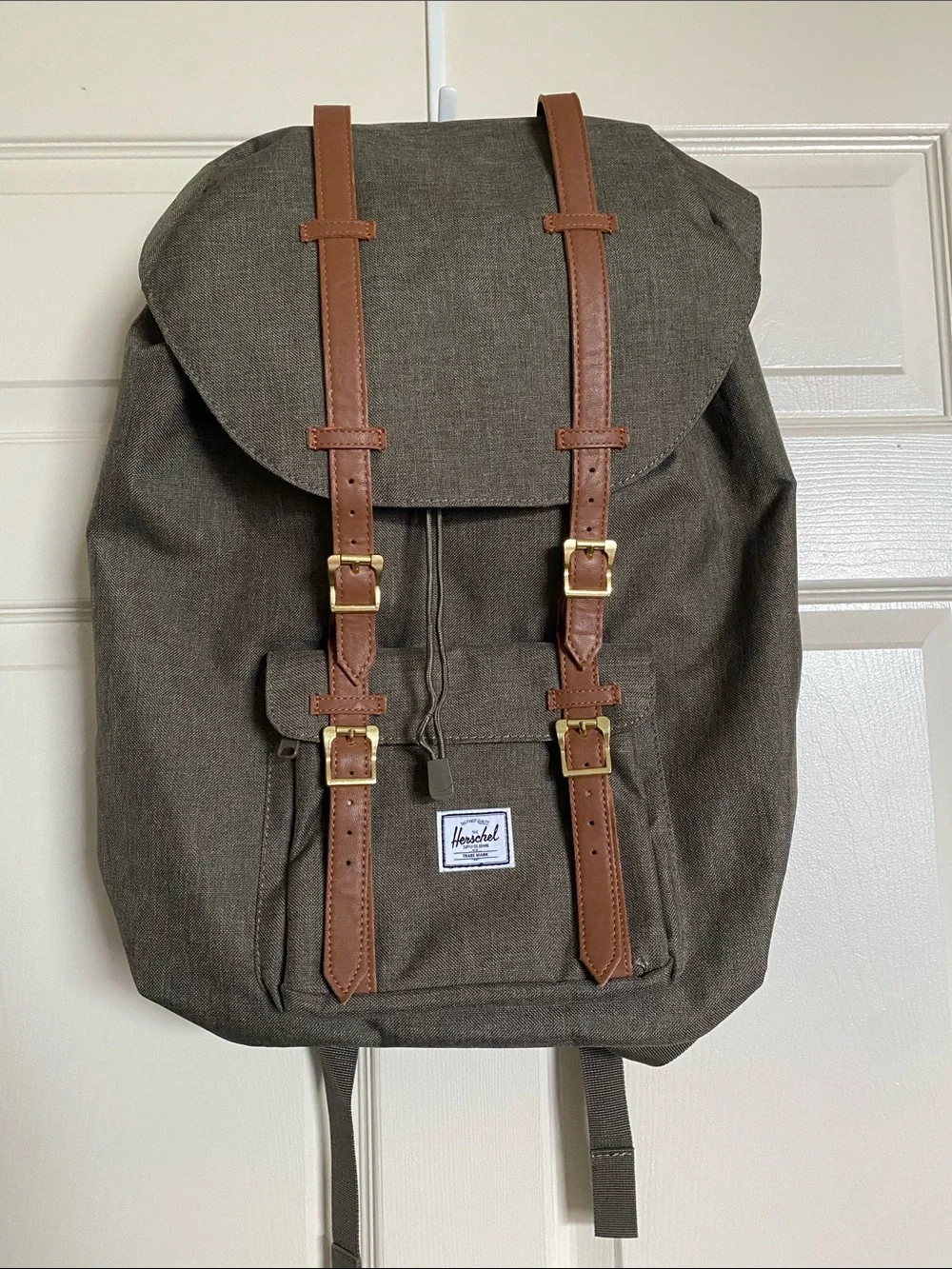 Herschel Supply Company Little America Ivy Backpack with Brown Straps